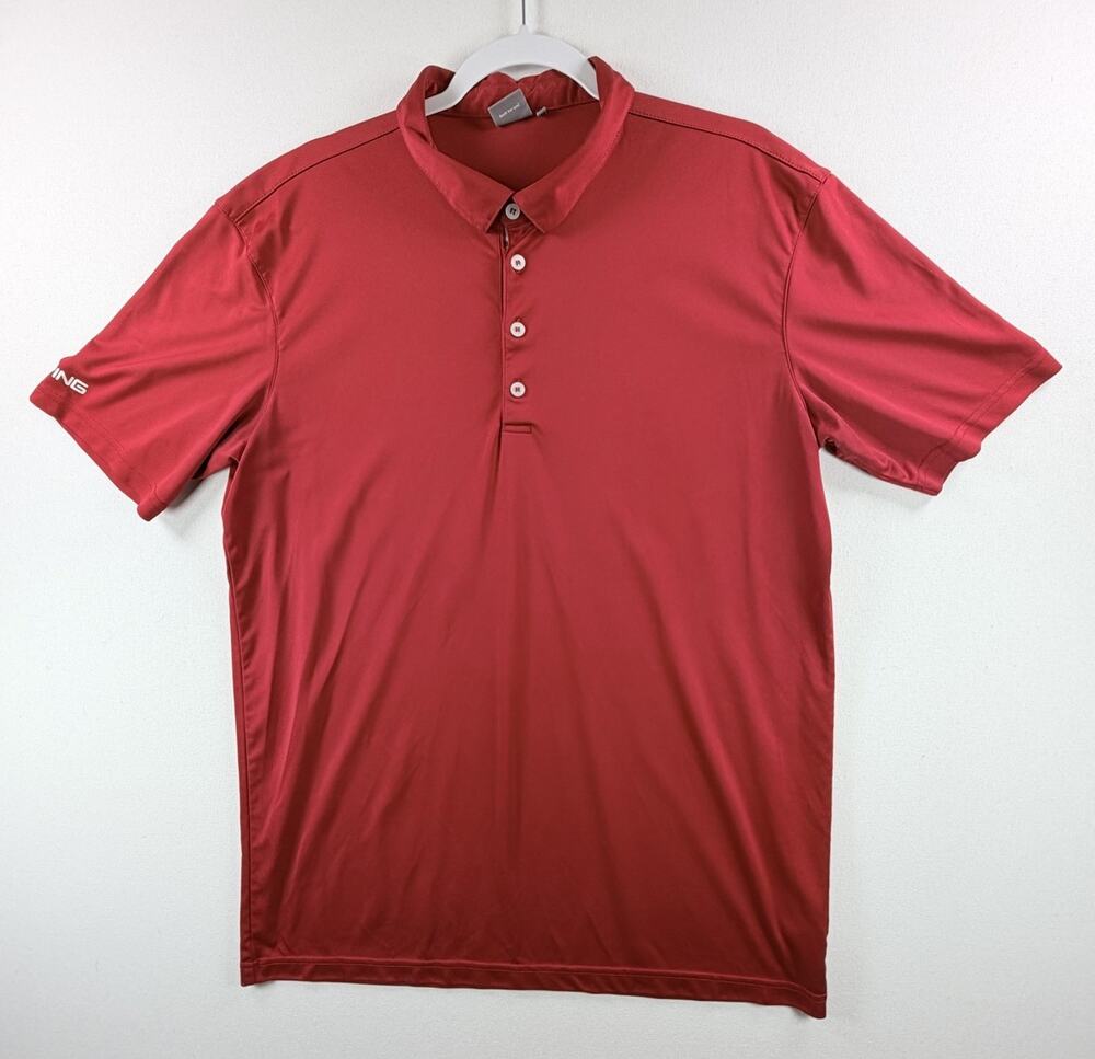 Ping Sunday Red Men’s Golf Short Sleeve Polo Shirt Size XL 100% Polyester